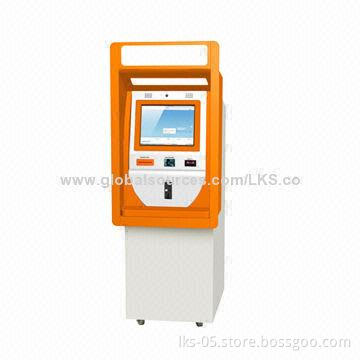Bank ATM kiosk terminal, through-wall model, with cash dispenser function